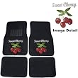 Red Cherries w/ Wild Cherry Script Gem Crystal Studded Rhinestone Car Truck SUV Front & Rear Seat Carpet Floor Mats - 4PC