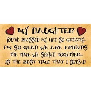 Wooden Funny Signs on Wooden Funny Sign Wall Plaque My Daughter  Amazon Co Uk  Kitchen