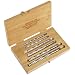 Alvord Polk 155-S-08 High-Speed Steel Taper Pin Reamer Set, Left Hand Spiral Flute, Uncoated Finish, 5-Piece, #0 - #5 Taper Pin Sizes in Wood Case