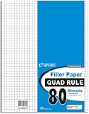Top Flight Filler Paper, Quadrille Rule, 11 x 8.5 Inches, 80 Sheets (12650)