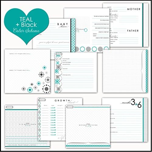 Teal Organic Cotton Baby Memory Book - 1st Year Ruby Love Baby Book