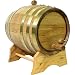 Oak Beverage Dispensing Barrel with Brass Bands: 2 Liter - Blank - No Name