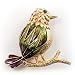 Gold Multicoloured Bird Brooch