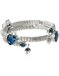 Betsey Johnson "Wear It Where" Crystal Heart Coil Bracelet, 7.5"
