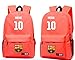 Fc Barcelona Messi #10 Backpack Schoolbag Soccer World (Red)