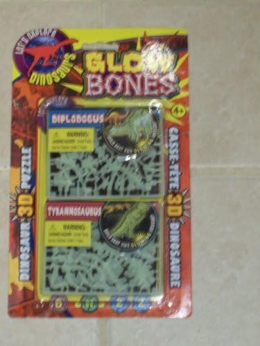 Set of 2 Miniature Glow-in-the-dark Dinosaur Models