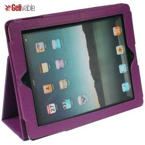 iPad2 Premium Leather Purple Case Cover with Stand,Sleep function ,for Apple iPad 2 Wifi / 3G Model 16GB, 32GB, 64GB