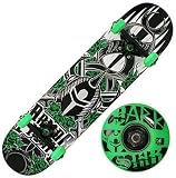 Darkstar Green Roses Armor Light Full Complete Skateboard - 7.5 in x 31.4 in.