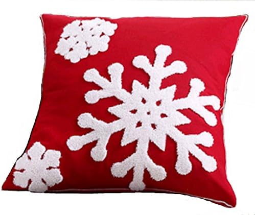 18*18 Inches Chic Look Merry Christmas Collection Deer Christmas Tree Santa Claus Snowman Pillow Case Cushion Cover (Snowflake)