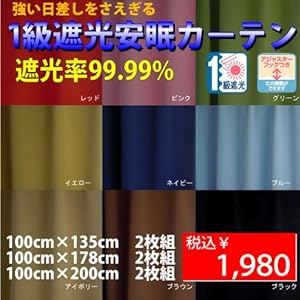 【クリックで詳細表示】1級遮光カーテン ブラザー (100X178 2枚組， ブラウン)