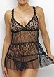 Hanky Panky Lace And Mesh Babydoll with Matching Thong Sleepwear