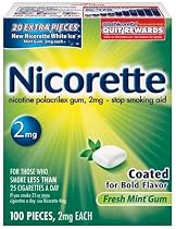 Nicorette Coated Gum 2mg, 100 pieces (Fresh Mint)