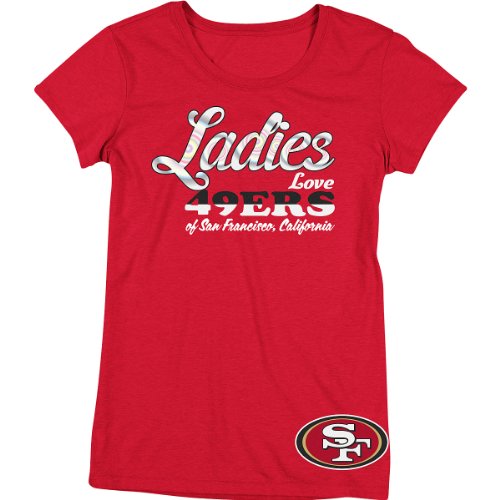 Reebok San Francisco 49ers Women's Lady Love Cap Sleeve T-Shirt Large