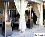 Bonfire Natural Gas Patio Heater (Metallic Silver) (87.75H x 20.88W x 20.88D)