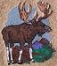 Bath Towel Set with Embroidered Bull Moose