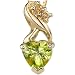 Classical Inspiration 0.79 cts Heart Shape Peridot Diamond Pendant 14Kt Yellow Gold