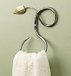 Gaiam Hand-Forged Recycled Steel Bathroom Leaf Hand Towel Ring (Handmade)