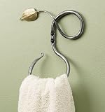 Gaiam Hand-Forged Recycled Steel Bathroom Leaf Hand Towel Ring (Handmade)