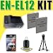 Two EN-EL12 Lithium Ion Replacement Batteries w/Charger for Nikon Coolpix S1200PJ AW100 S8200 S6200 P300 S8000 S8100 S9100 S6000 S1000PJ S1100PJ S70 Digital Cameras DavisMAX Bundle