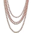 HinsonGayle DIVA Collection Handpicked Ultra-Luster Pink Circl&eacute; Baroque Cultured Pearl Rope Necklace (82 Inches)