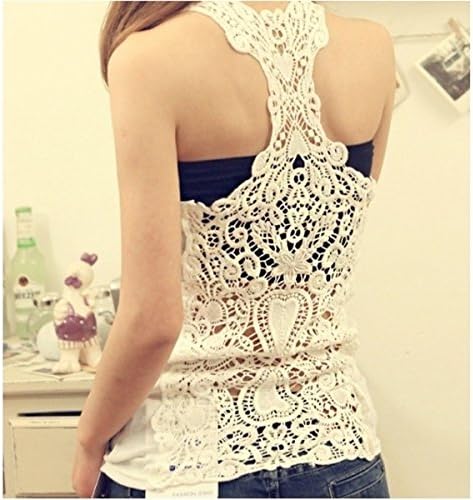 Candy colour Women Summer Basic Vest Cotton Lace Flower Lace Crochet Tank Tops Sexy Cami Sleeveless T-Shirt