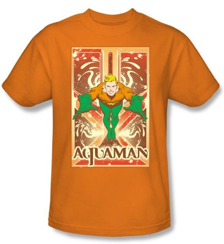  Aquaman T-shirt - DC Comics Aquaman Adult Orange Tee