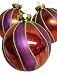 Set of 4 Red & Magenta Swirl Glass Ball Christmas Ornaments 2.5