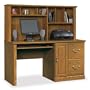 Sauder Orchard Hills Large Wood Computer Desk with Hutch in Carolina Oak