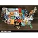 USA Map II Art Poster Print by Aaron Foster, 36x26