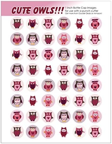 48 CUTE OWLS THEMED Bottle Cap Circles - 1 inch - scrapbooking crafts