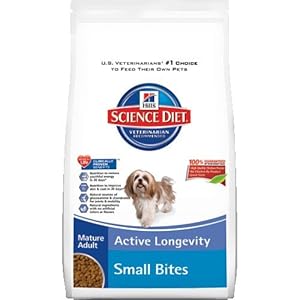 Hill's Science Diet Mature Adult Active Longevity Small Bites Dry Dog Food Bag, 33-Pound