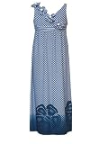 Rare Editions Girls 7-16 TEAL-BLUE WHITE 'ITY' DIAGONAL STRIPE FLORAL BORDER EMPIRE WAIST Maxi-Dress