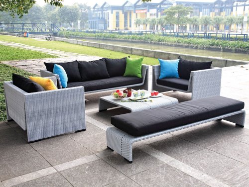 Modern Outdoor Gray Sofa Patio Set