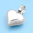 Sterling Silver Pendant - Heart - Smooth - 10mm Height