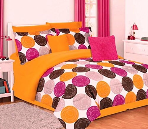 Teen Girl Full Orange Brown Purple 7 Piece Geometric Comforter Set