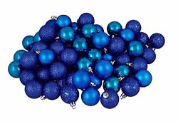 96ct Lavish Blue Shatterproof 4-Finish Christmas Ball Ornaments 1.5" (40mm)