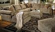 Beige Chenille Fabric Westwood Sectional Sofa Couch with Coffee Table Ottoman