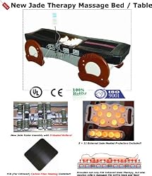Massage Table FAR Infrared Jade Heat Therapy - 9 Heated Jade Rollers to 160F - Carbon Fiber Panels - 110v Electric Bed