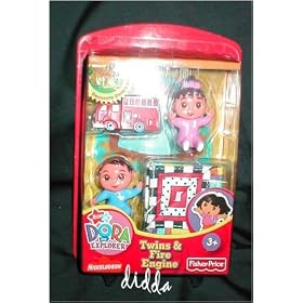Click here to buy Fisher Price Dora the Explorer Twins and Fire Engine Dollhouse Figures by Dora the Explorer.