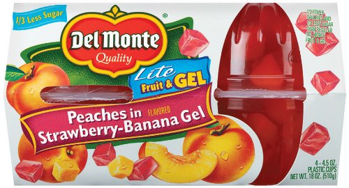 Del Monte Gelatin, Banana & Strawberry with Peaches, 6-Count Packages (Pack of 6)