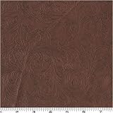 Faux Leather Fabric Tooled Floral Chocolate