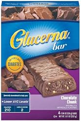 Glucerna Meal Bar for People with Diabetes, Chocolate Chunk, 4-Count Boxes, 2.04-Ounces Bars  (Pack of 6)