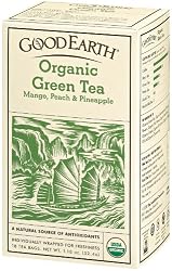 Good Earth Organic Green Tea, Mango, Peach & Pineapple, 18-Count Tea Bags (Pack of 6)