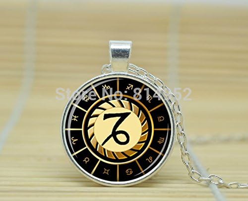 VintaStore Art Glass Necklace Capricorn Necklace Capricorn Pendant Zodiac Sign Pendant Constellation Jewelry a1829