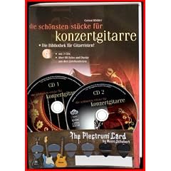 DIE SCH�NSTEN ST�CKE F�R KONZERTGITARRE (DIN A4 RINGBINDUNG 152 Seiten - Renaissance / Barock / Klassik / Romantik) + 2 CDs + 6 ORIGINAL USA DUNLOP NYLON STANDARD PLEKTREN (je 2x 0,73 ; 0,88 und 1,00 mm AUF PRAKTISCHER MUSIK-SCHUBERT PLECTRUM-CARD)