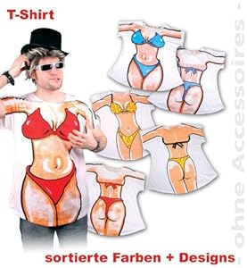 FASCHING 10805 Kostüm Pams-Body T-Shirt Motiv Bikini String XL NEU/OVP