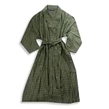 State O Maine - Mens Big And Tall Flannel Plaid Robe, Sage (Size 2XL/3XLTall)