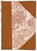 Tan Toile Journal, Antiqued Genuine Leather Double Thick Spine and Corners with Toile De Jouy Paper on Cover, Lined, 5x7"