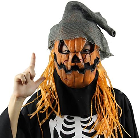 Home-World Latex Vintage Halloween Pumpkin Scarecrow Full Head Mask Party Costumes Cosplay Prop