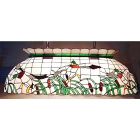 Tiffany game table 1 light fixture stained glass Ducks